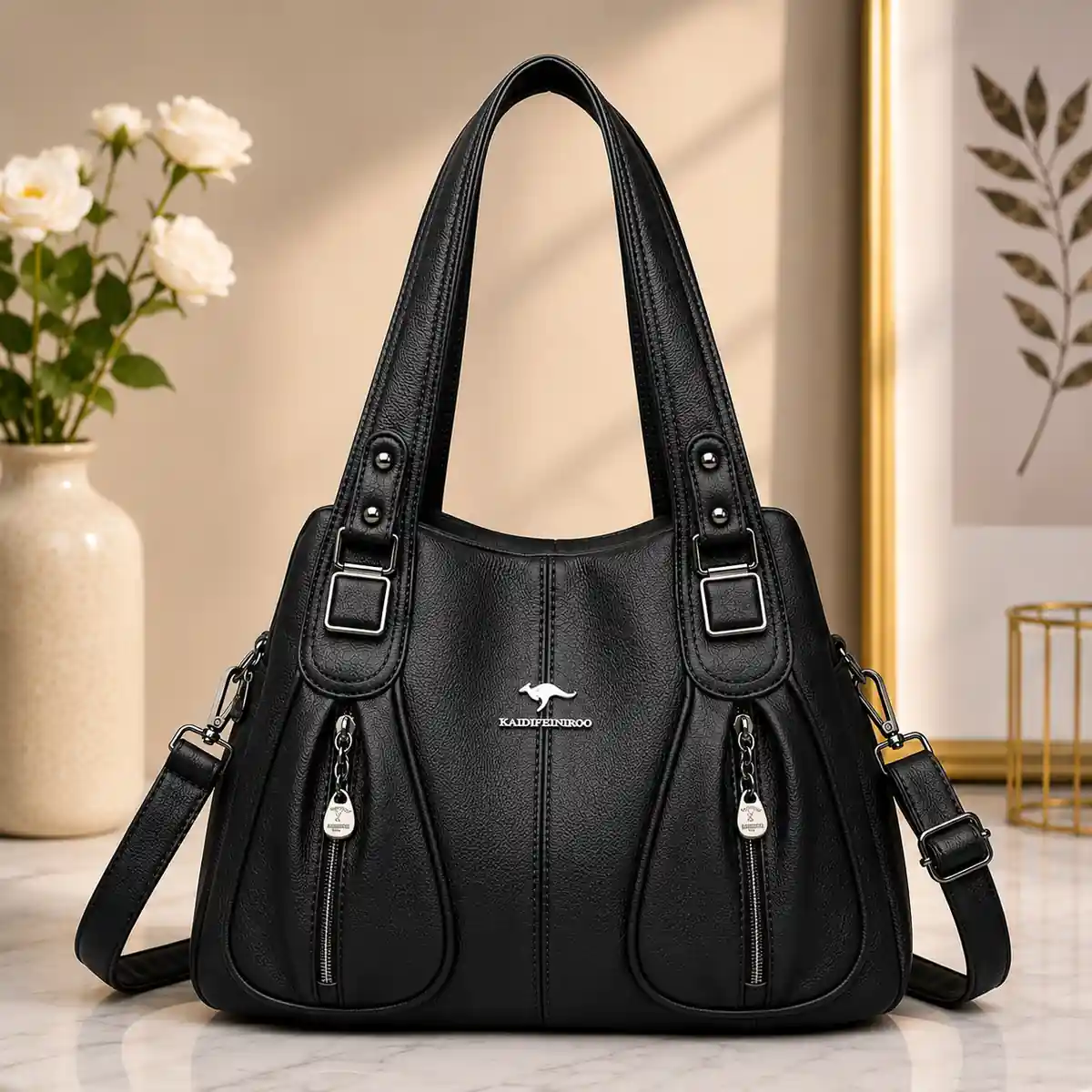 LunexBD black women’s shoulder bag with double handles