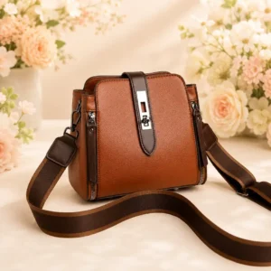 High Quality Women’s Soft Leather Tote Shoulder Crossbody Bag – Large Capacity
